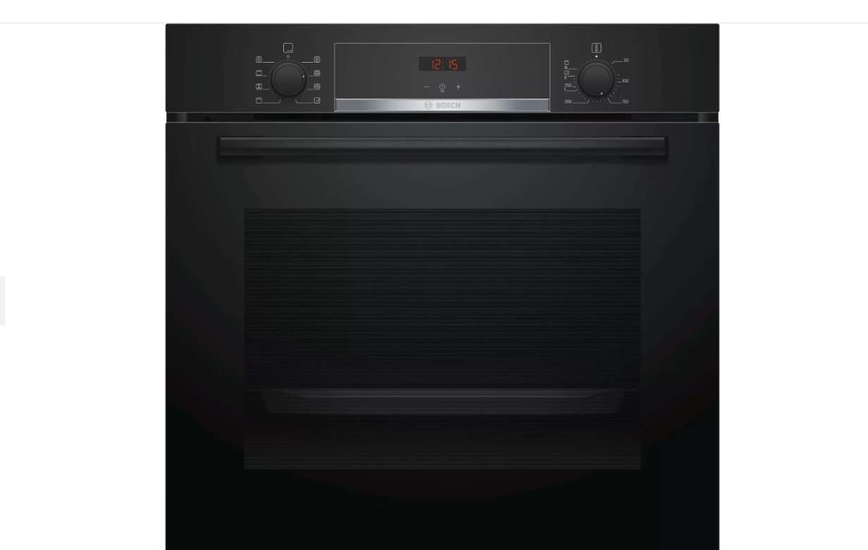 BOSCH HBA553BA0 - Ingebouwde elektrische oven - Geforceerde lucht 3D + - 71L - Reiniging Ecoclean - A - Zwart